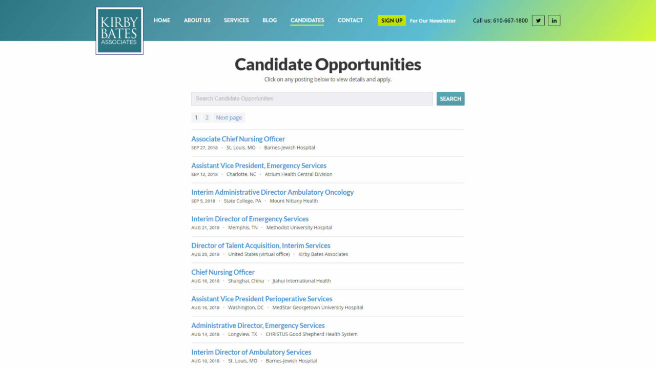 Recruiting job postings list